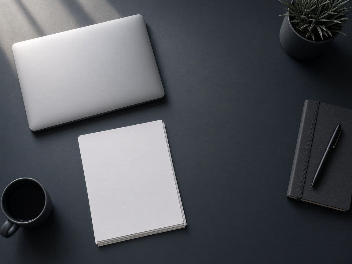 Utility invoices and a laptop on a finance desk