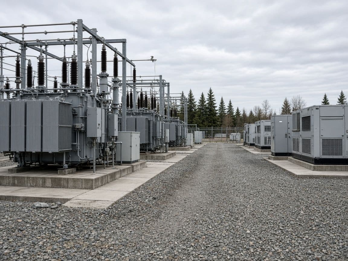 Transformers and generators at a data center